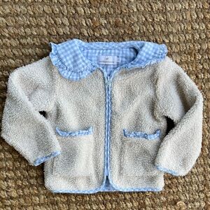 Sarabanda Cream and Blue Kids Jacket